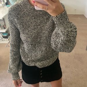H&M black and white sweater bell sleeves